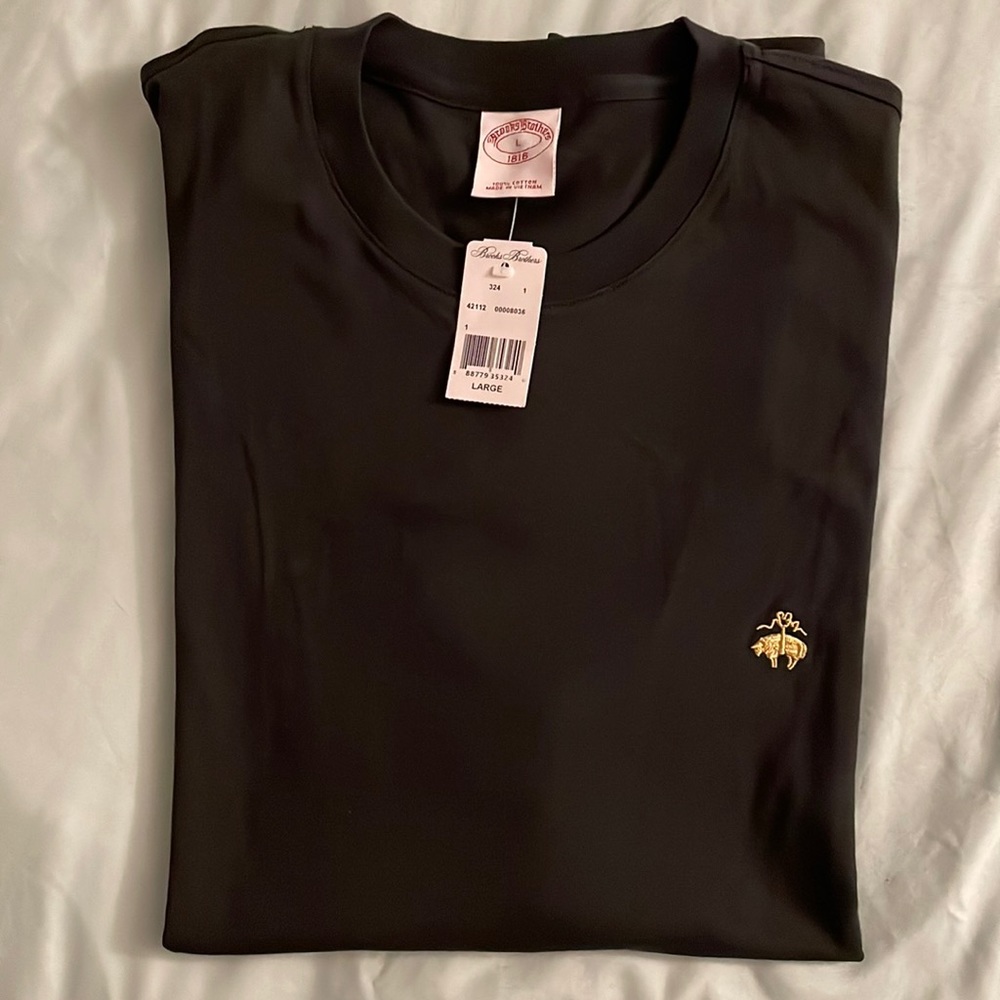 Brooks Brothers Mens T-Shirt Large Black New With Tags